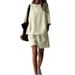 Women's Clothing Summer Women's Short Sleeve Two Piece Suit Round Neck Pullover Loose Fit Suit Set Hot Selling Casual Outfit_ecoleips.com