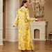 Women's Elegant Long Robe Dress Embroidered Print Formal Abaya with Foreign Trade Sophisticated Style Long Sleeved_ecoleips.com