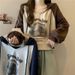 Real Shot Of Women's Autumn Long-sleeve V-neck Hooded Pullover Sweatshirt, Short Hoodie, Available For Wholesale_ecoleips.com