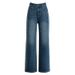 Xinge Niche Design Straight-Leg Jeans For Women, New Spring Collection, Patchwork Shadow Slimming High-Waisted Washed_ecoleips.com