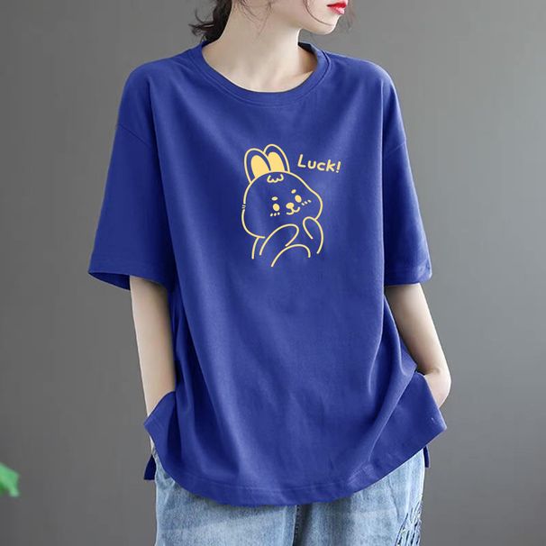 Loose Women's Short-Sleeved T-Shirt Slimming, Comfortable, And Minimalist Design; Available In Large Sizes With A Kore_ecoleips.com