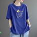 Loose Women's Short-Sleeved T-Shirt Slimming, Comfortable, And Minimalist Design; Available In Large Sizes With A Kore_ecoleips.com