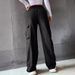 Women's Cargo Pants Summer Thin High Waist Wide Leg Straight Casual Pants – Breathable, Retro Streetwear, Elastic Waist (Black, Khaki, Army Green)_ecoleips.com
