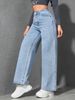 K American Wide Leg Jeans Women's New Loose And Slimming Straight Leg Denim Pants With Floor Length_ecoleips.com