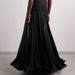 Elegant High-Waist Flowy Maxi Skirt With Ruffle Hem – Versatile & Slimming A-Line Skirt For Women, Black/White_ecoleips.com