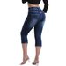 Women's Stretch High-Waisted Cropped Jeans – Slim Fit Denim Capri With Pocket Detail (Dark Blue, S-XL, Comfortable Plus Size Summer Pants)_ecoleips.com