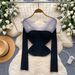 ng2510292 Carefully Selected Pure Desire Hot Girl Mesh Patchwork Long Sleeve T-Shirt For Women, 2025 Autumn, High-End Slim Fit,_ecoleips.com
