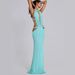 Elegant High-Slit Backless Evening Gown With Floral Embroidery And Rhinestone, Bodycon Maxi Dress For Women_ecoleips.com