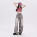 Early Autumn New Arrival: Gray Loose-fitting Versatile Trendy American-style Straight Wide-leg Denim Pants For Women_ecoleips.com
