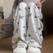 Women's Slimming Full Print Straight Leg Sweatpants American Trendy Loose Fitting Digital Design for Spring And Autumn_ecoleips.com