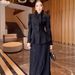 Women's Tailored Blazer & High-Waist Pencil Skirt Set – Stretch Polyester Work-to-Weekend Outfit (S-XXL, Black 3D Jacquard)_ecoleips.com