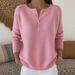 Women's Knitted Button V Neck Sweater Solid Color Autumn Winter Casual Fashion Cross Border European American New Style 2026 Christmas_ecoleips.com