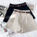 Women's High Waist A-Line Wide Leg Shorts Vintage Hong Kong Style Casual Spring Retro Trouser Shorts for Flattering Fit_ecoleips.com