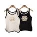 retro Knitted Camisole For Women, 2024 Summer Model, New Chinese-style Embroidered Sleeveless Top_ecoleips.com