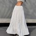 Ballet Style Low Waisted Midi Skirt for Women White Spring/Summer Slimming French Chic Full Swing Patchwork Long Skirt_ecoleips.com