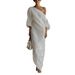 Spring Summer Women's Cotton Linen Long Dress High-End Long Sleeve Elegant And Sophisticated Style_ecoleips.com