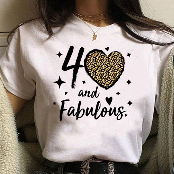 40 Ans 40th Years Birthday T Shirt Women Y2K Japanese Tee Female Graphic Comic Clothing_ecoleips.com