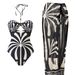 Women's European American Style Printed One Piece Swimsuit Wrap Dress High End Beach Set Popular Two Piece Cross Border_ecoleips.com