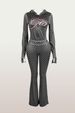 Aria Basics European American Cross-Border Slim Fit Letter INS Fashion Sports Style Printed Design Hooded Zipper Short Jacket And_ecoleips.com