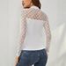 European American Cross-border 2026 Spring New Mesh Polka Dot Patchwork Women's Long-sleeve Top With Small Stand-up_ecoleips.com