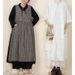 2021 Spring New Style Plaid Sleeveless Japanese Mori Girl Artistic Loose Split Cotton Linen Tank Dress_ecoleips.com
