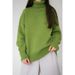 Women's Clothing Oversized High Neck Sweater - Women's Loose Fit Knit Pullover (Viscose-Spandex Blend, Classic Solid Colors)_ecoleips.com