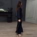 Modest Set Effortless Elegance: Women's Solid Color Zip-Front Lounge Dress Set – Long Sleeve Maxi Dress With Relaxed Fit (Black/Dark Brown)_ecoleips.com