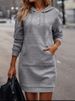 K New Casual Fashion Women's Plaid Long Hooded Sweatshirt_ecoleips.com