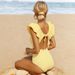 Sexy One Piece Swimsuit Women Striped Ruffled Swimwear Women Vintage Print Monokini Female Bodysuit Girl Beach Bathing Suit_ecoleips.com