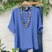 Women's Clothing Casual Split Cotton And Linen Tops And Blouses_ecoleips.com