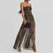 Europe And The United States Cross-border Summer New Women's Clothing Sexy Tube Top Leopard Print Split Mesh Stitching Long Dress Wholesale_ecoleips.com
