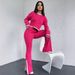 Women's Long Sleeved Knitted Sweater And Trousers Suit Autumn Winter European American Style Cross Border Russian Fashion Top Bottom Set_ecoleips.com