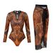 Women's Long-Sleeved One Piece Swimsuit European American Style Sun Protection Polyester Sportswear for All Seasons_ecoleips.com