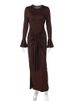 Mozision Flare Long Sleeve Draped Sexy Maxi Dress Women Gown Elegant O Neck High Waist Bodycon Club Party Long Dresses Female_ecoleips.com