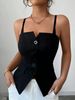 Sexy Style Spaghetti Strap Tank Top, Slim Fit Sweetheart Neck Cami For Summer_ecoleips.com