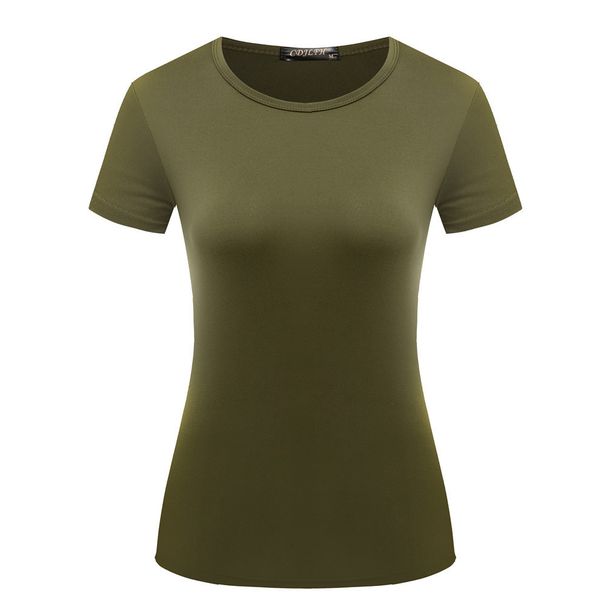 Fashion Women's Solid Color T-Shirt Short Sleeve Spring Summer Top Style Popular New Clothing_ecoleips.com