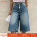 Women's Retro Denim Capri Pants High Waist Straight Leg Wide Leg Casual Loose Fit Bottoms For Fashion_ecoleips.com
