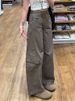 Women's Utility Cargo Pants – Military Green Oversized Wide-Leg Trousers With Multi-Pockets (Regular/Tall Length)_ecoleips.com