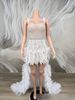 Women's Baby Blue Rhinestone Halter Neck Mini Dress With Train Fashion Show Photoshoot Birthday Party Ladies' Prom Evening Wear_ecoleips.com