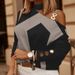Women's Long Sleeved Chain Halter Neck Printed Top Button Decorative Winter_ecoleips.com
