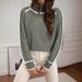 Women's Knit Sweater Long Sleeve High Neck Pullover Solid Color Loose Casual Fall Winter Tops_ecoleips.com