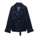 2025 Summer Women's American Street Style Denim Trench Coat High Waist Long Pants Fashion Set_ecoleips.com