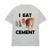 I Eat Cement Cursed Cat T Shirt Funny Meme Graphic Tee Shirt Fashion Casual Humor Vintage T-shirts Streetwear Women Summer_ecoleips.com