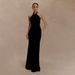 Women's Halter Neck Backless Bodycon Dress – Elegant Solid Color Slim-Fit Maxi Gown For Evening & Special Occasions_ecoleips.com