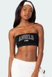 Summer Women's Slim Fit Bandeau Top Midriff Exposed Number & Letter Print Y2K European American Style Fashionable Sexy_ecoleips.com