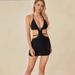 European And American New Women's Sexy Lace Up Hanging Neck, Chest Wrapped Hollow Suspender, Hip Wrapped Dress For Women_ecoleips.com