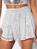 K Women's Shiny Pearl Shorts Shiny Pants Skirt_ecoleips.com