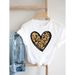 clothing, Round Neck, New European And American Style, Heart-shaped Floral Short-sleeve Women's T-shirt, Loose Fit_ecoleips.com