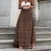 New French long skirt for women autumn European and American temperament elegant solid color high waist mesh cake skirt puffy skirt_ecoleips.com