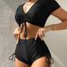 Women's Clothing Suit Sexy Lace Bow Fashionable Beach Suit_ecoleips.com